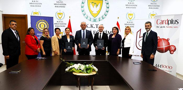 Milli Eğitim Bakanlığı, İskele Mimoza Inner Wheel Derneği ve Yakın Doğu Bank Arasında İş Birliği Protokolü İmzalandı